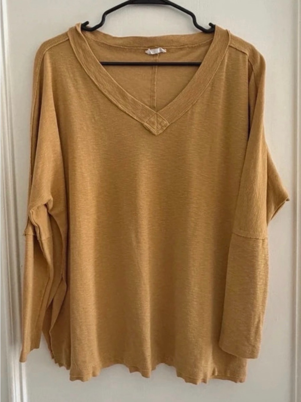 BUCKETLIST Mustard V-Neck Long Sleeve Top